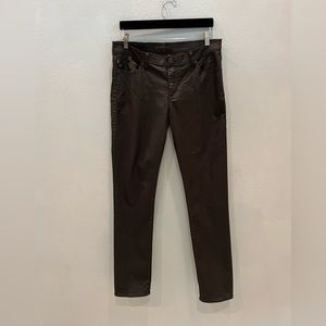 Brown Rock & Republic leather look jeans size 14